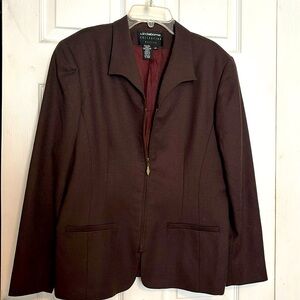Liz Claiborne Collection Women’s Full Zipper Wool Blazer Size 14 Petite